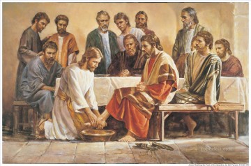 Jesus Washing The Apostles Feet religious Christian Oil Paintings